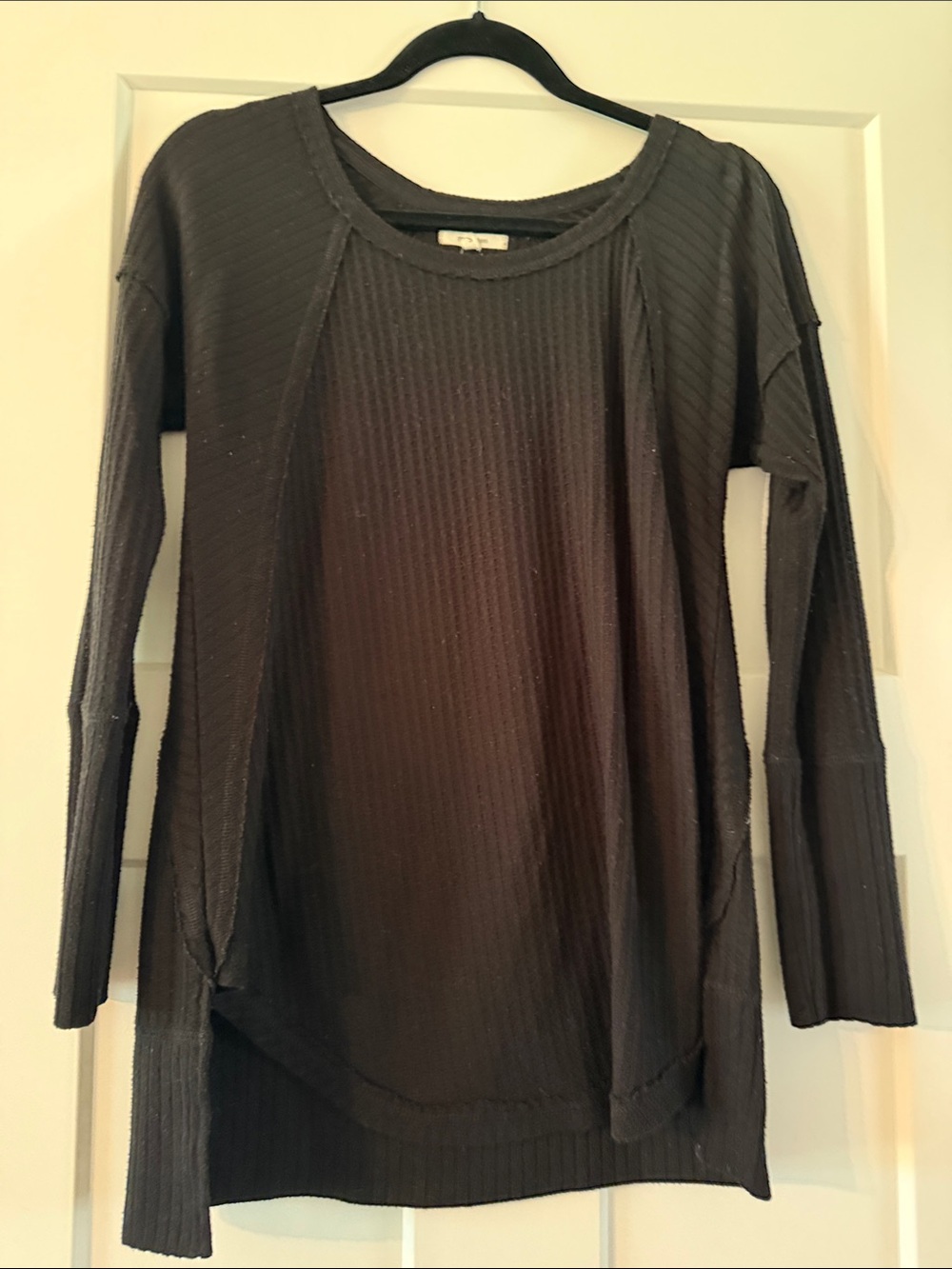 Maurices Black Ribbed Long Sleeve Tunic